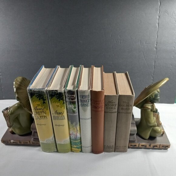 Vintage Bookends 1950s Chalkware Heavy Oriental Motif Felt Bottoms - Picture 15 of 16